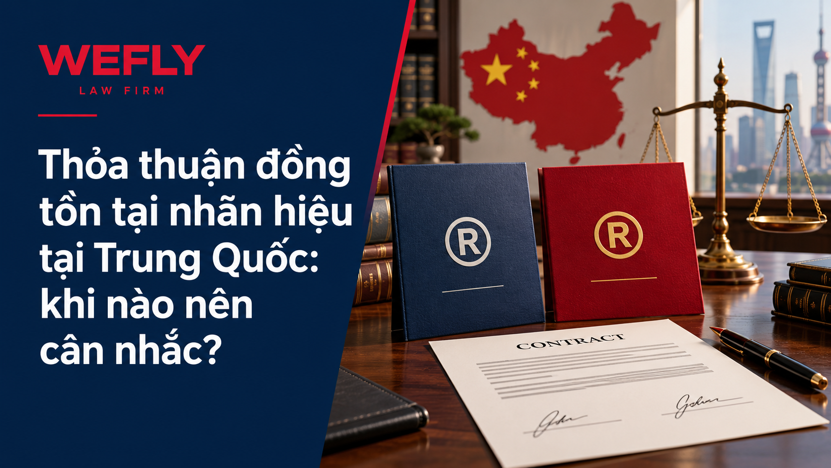 Thỏa thuận đồng tồn tại nhãn hiệu tại Trung Quốc với hồ sơ và hợp đồng thương lượng