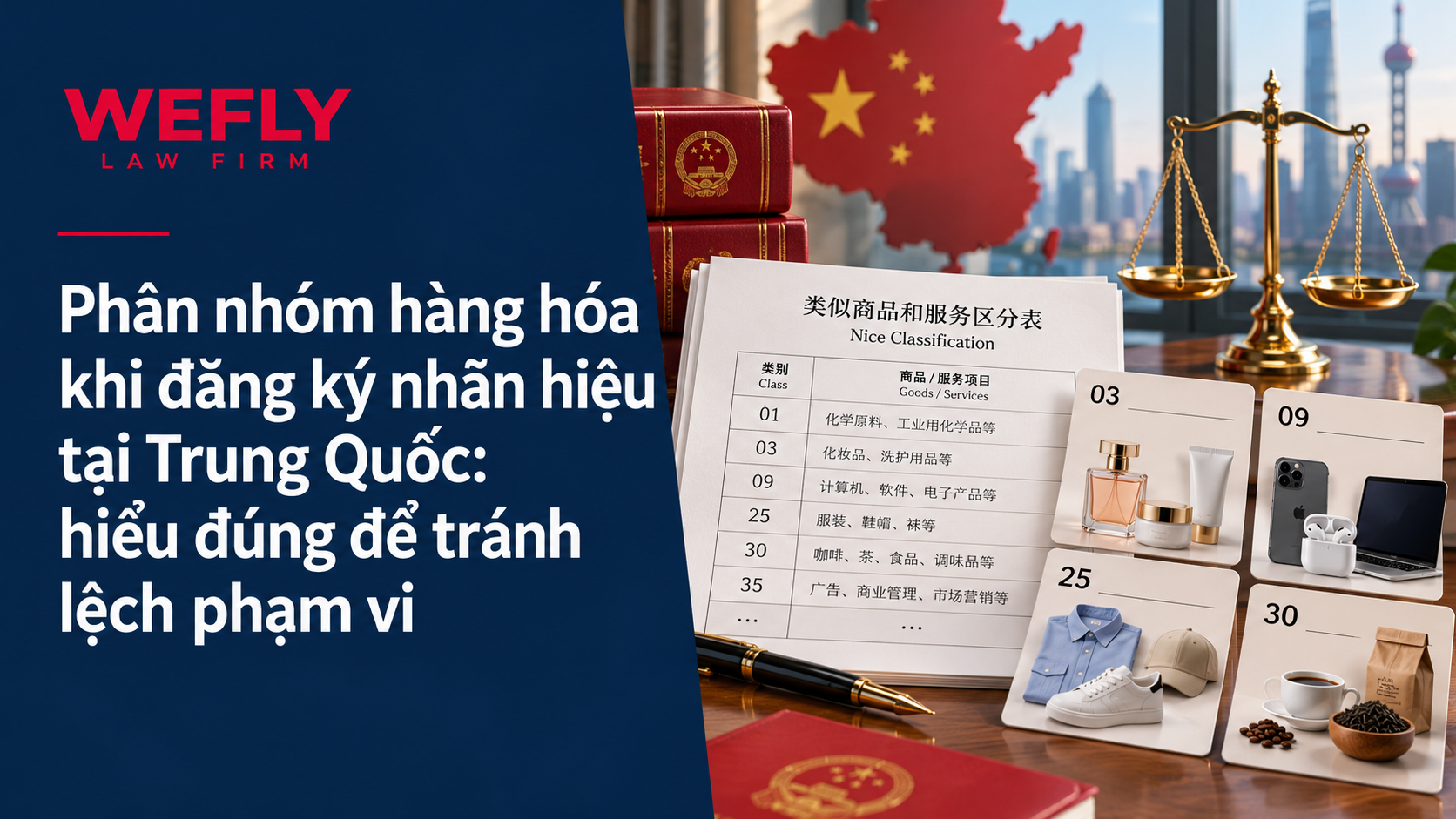 Phân nhóm hàng hóa khi đăng ký nhãn hiệu tại Trung Quốc theo bảng phân loại và sản phẩm thực tế