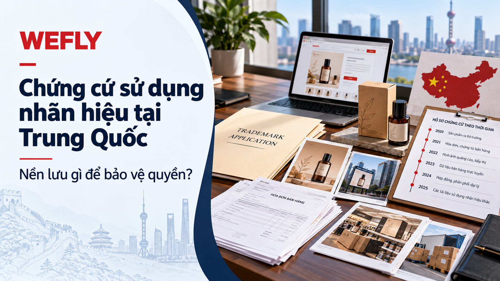 Chứng cứ sử dụng nhãn hiệu tại Trung Quốc với hóa đơn, bao bì và hồ sơ theo thời gian