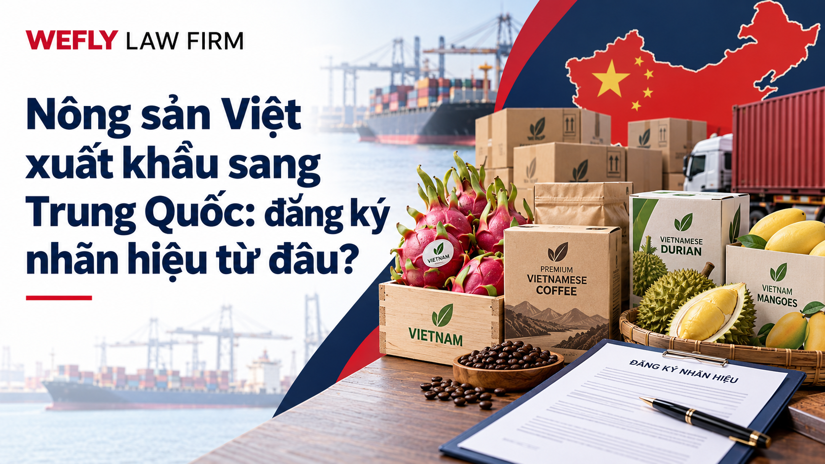 Đăng ký nhãn hiệu cho nông sản Việt tại Trung Quốc với bao bì hàng hóa xuất khẩu và hồ sơ pháp lý